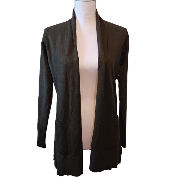 NEW‎ Pink Clover Hunter Green Open Front 2 Pocket Cardigan, Size Small - Picture 1 of 8